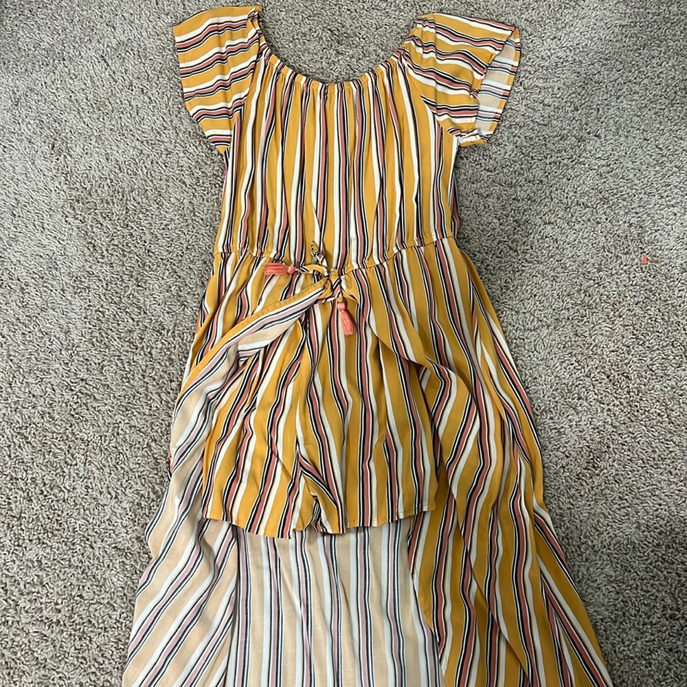 art class kids romper colorfully striped